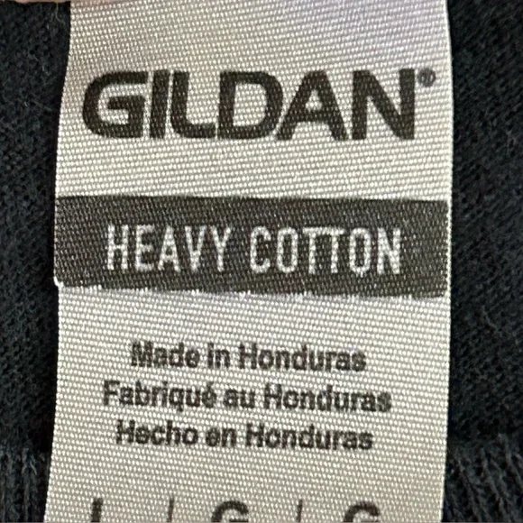 Gildan Black Heavy Cotton Tee with Colorful Cow Graphic Size Large - Picture 3 of 6